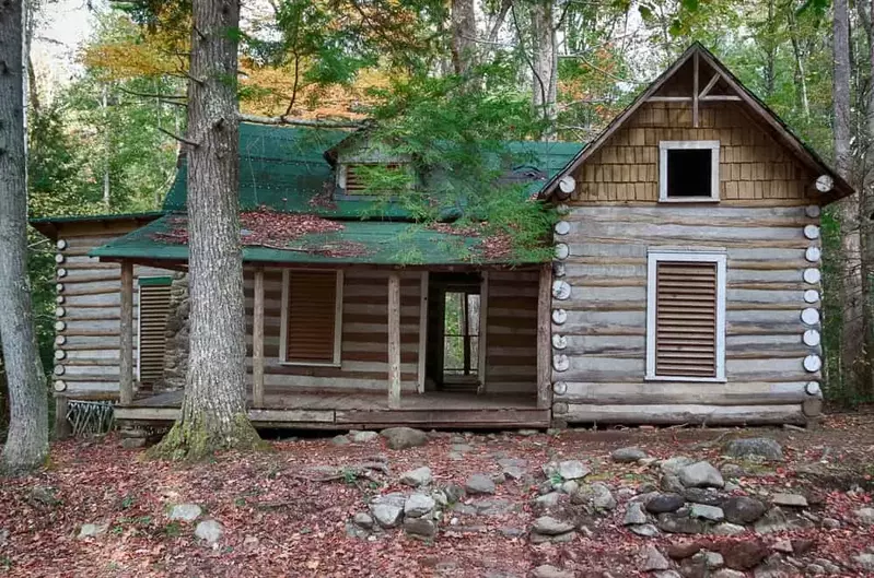 abandoned cabin in the Elkmont section of the Great Smoky Mountains National Park