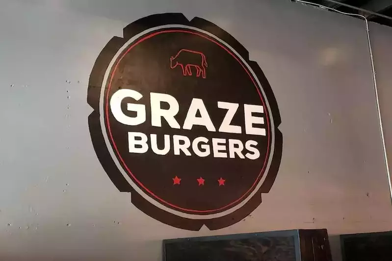 graze burgers sign