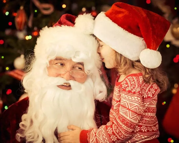 Santa Claus and little girl