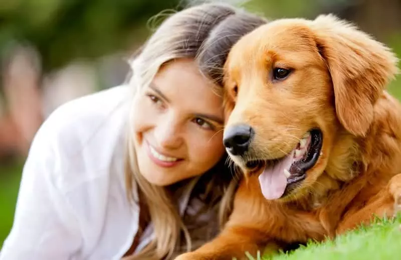 Woman and dog