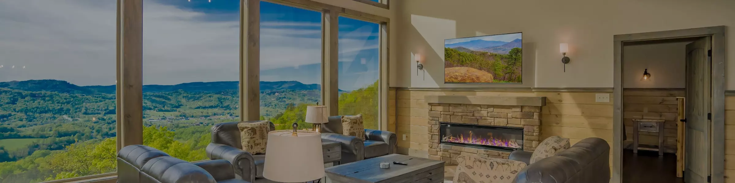 living room in Smoky Mountain cabin