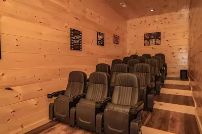 movie room at Gatlinburg cabin
