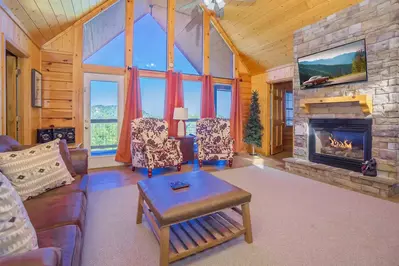 cheap cabin living room